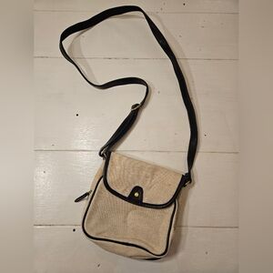 J. Crew Tan and Black Crossbody Bag